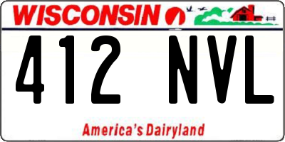 WI license plate 412NVL