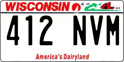 WI license plate 412NVM