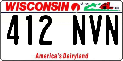 WI license plate 412NVN