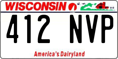 WI license plate 412NVP