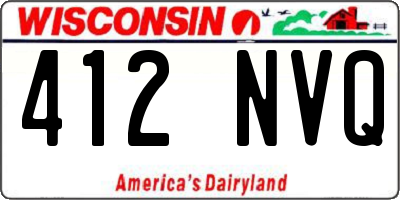 WI license plate 412NVQ