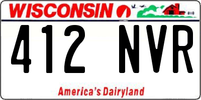 WI license plate 412NVR