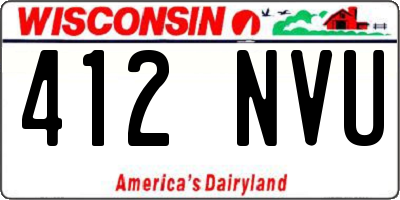 WI license plate 412NVU