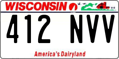 WI license plate 412NVV