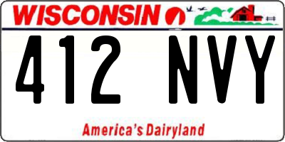 WI license plate 412NVY