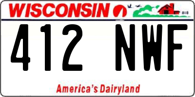 WI license plate 412NWF