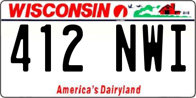 WI license plate 412NWI