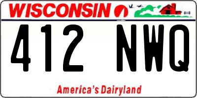 WI license plate 412NWQ