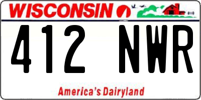 WI license plate 412NWR