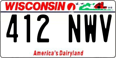 WI license plate 412NWV