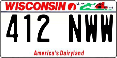 WI license plate 412NWW