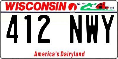 WI license plate 412NWY