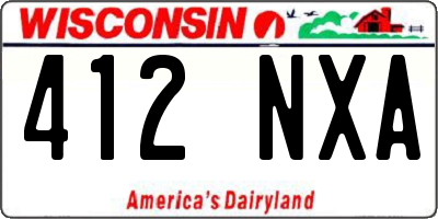 WI license plate 412NXA