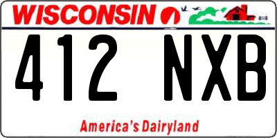WI license plate 412NXB