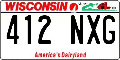 WI license plate 412NXG