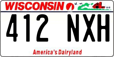 WI license plate 412NXH