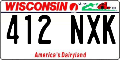 WI license plate 412NXK