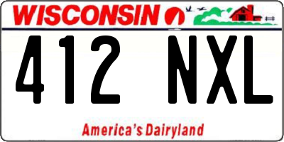 WI license plate 412NXL
