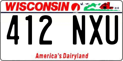 WI license plate 412NXU