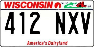 WI license plate 412NXV