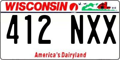 WI license plate 412NXX
