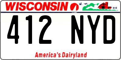 WI license plate 412NYD