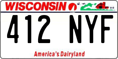 WI license plate 412NYF