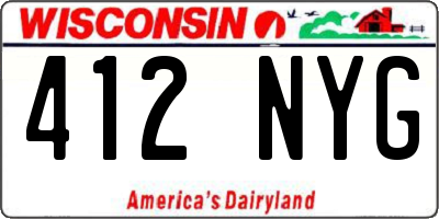 WI license plate 412NYG