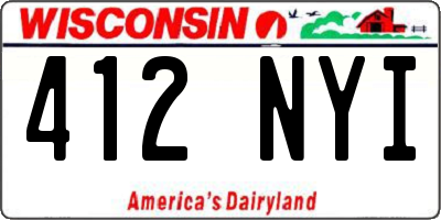 WI license plate 412NYI