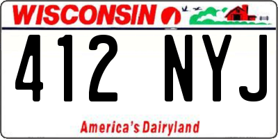 WI license plate 412NYJ