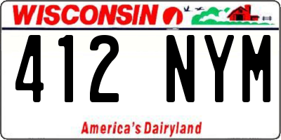 WI license plate 412NYM