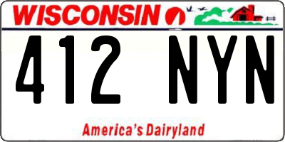 WI license plate 412NYN