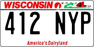 WI license plate 412NYP