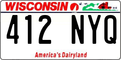 WI license plate 412NYQ