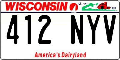 WI license plate 412NYV