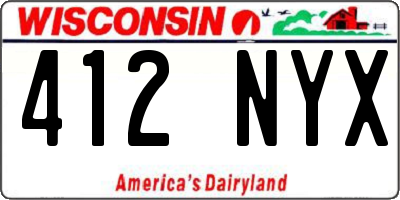 WI license plate 412NYX