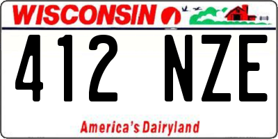 WI license plate 412NZE