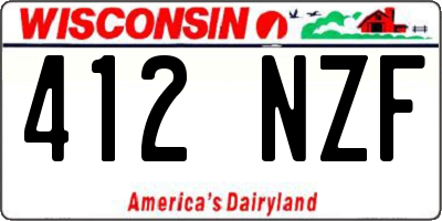 WI license plate 412NZF