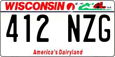 WI license plate 412NZG