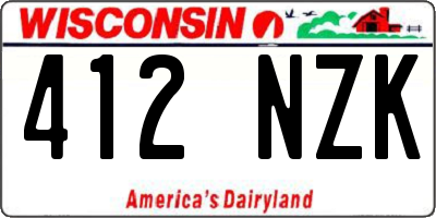 WI license plate 412NZK