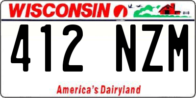 WI license plate 412NZM