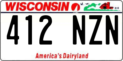 WI license plate 412NZN