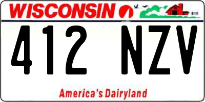 WI license plate 412NZV