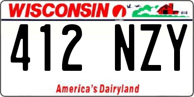 WI license plate 412NZY
