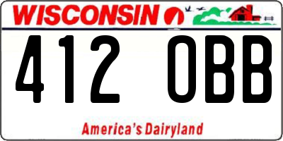 WI license plate 412OBB