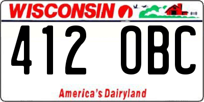 WI license plate 412OBC