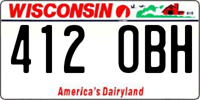 WI license plate 412OBH