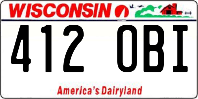 WI license plate 412OBI
