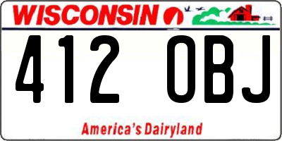 WI license plate 412OBJ