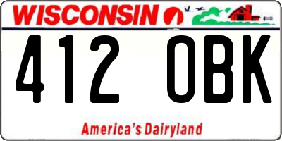 WI license plate 412OBK